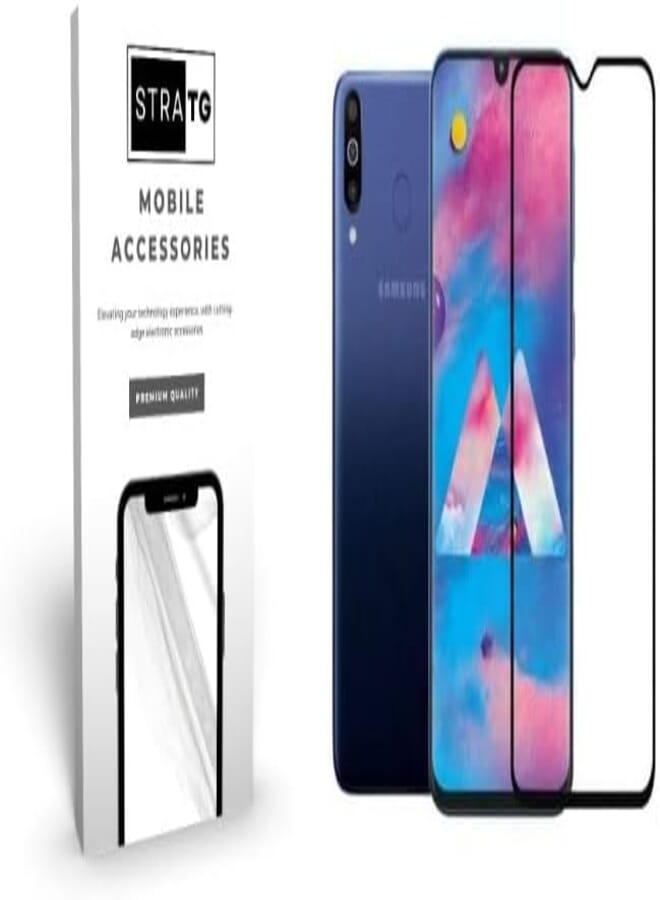 StraTG Samsung A70 / A70s Glass Screen Protector - Crystal Clear Protection for Your Smartphone Display - Black Frame