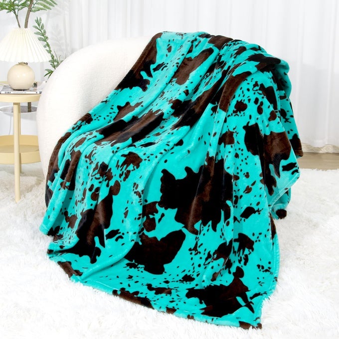 TURQUOISE THROW BLANKET 50X60 PREMIUM MICROFIBER TEAL FUZZY FLEECE THROWS FOR COUCH LIGHTWEIGHT WARM SOFA BLANKET FOR BEDROOM TRAVEL COMPANION GIFT FOR WOMEN MEN TEENS