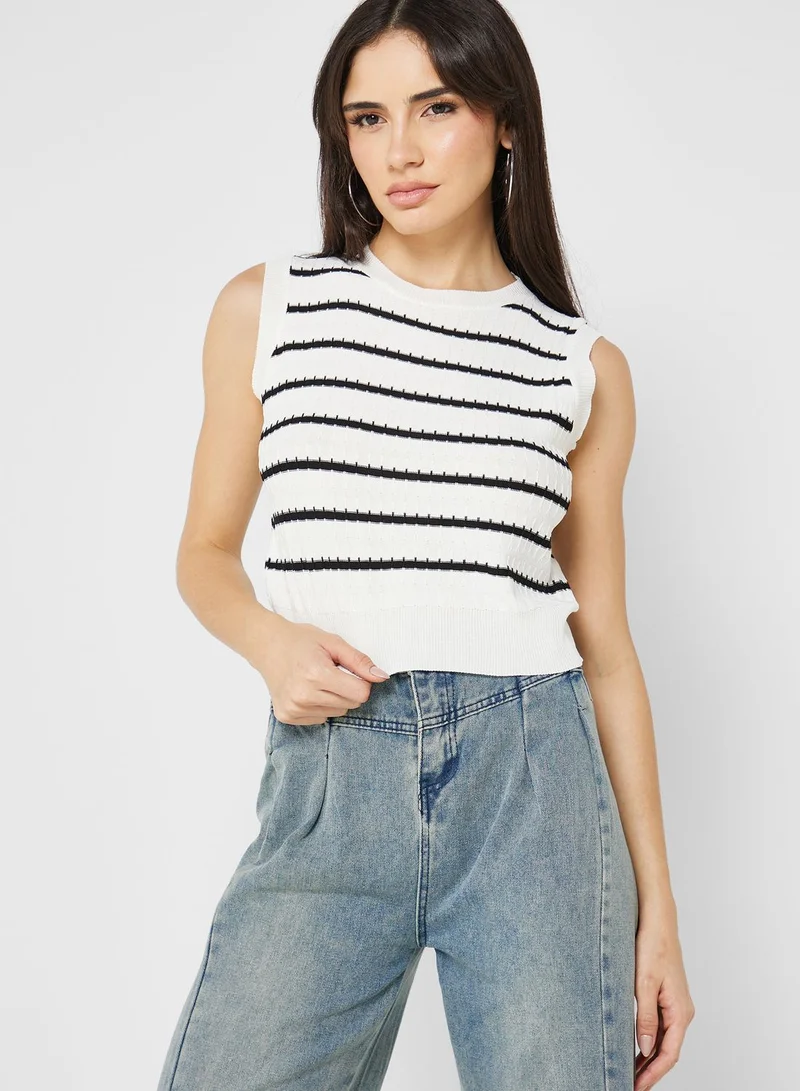 Ginger Stripe Knitted Vest