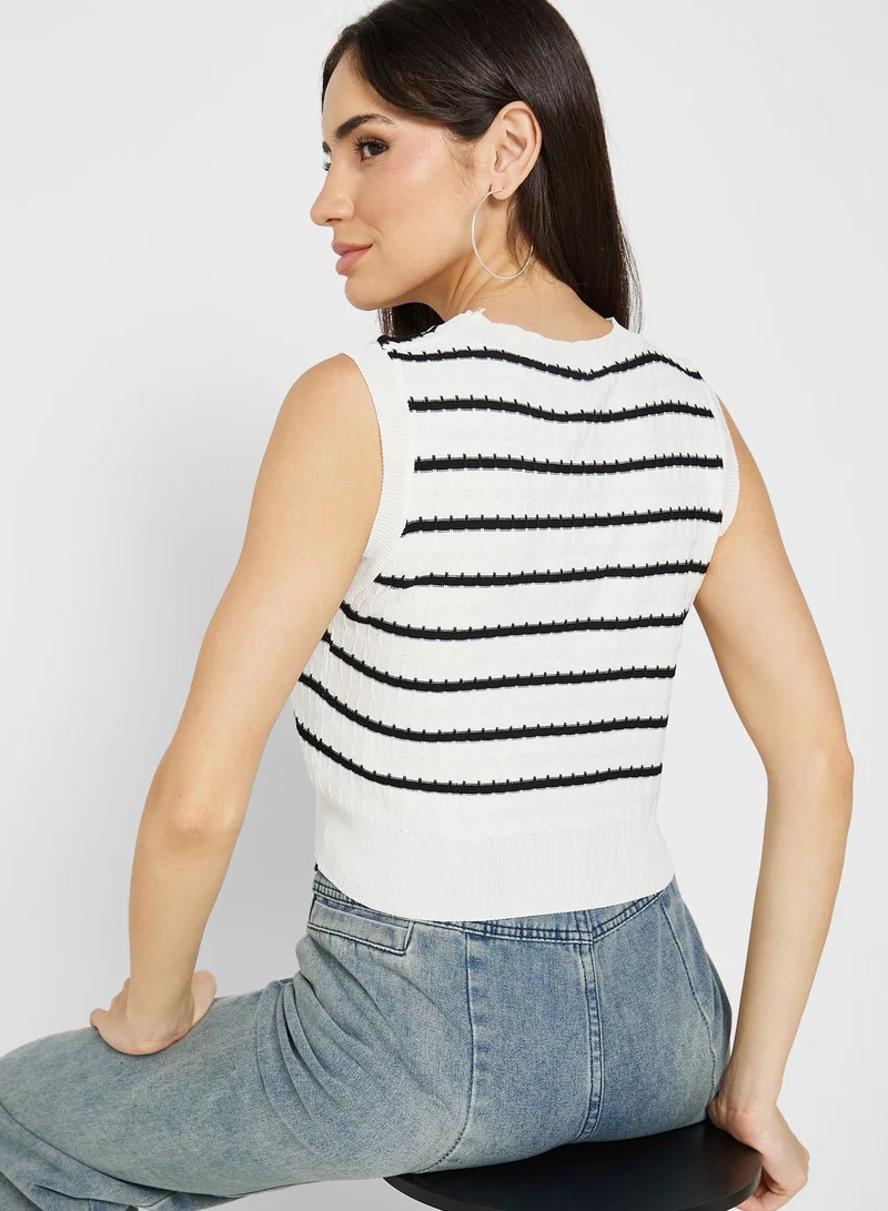 Ginger Stripe Knitted Vest