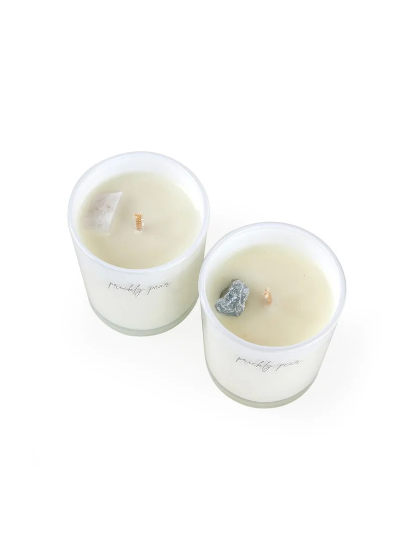 Prickly Pear Full Moon Duo' Crystal Candle Set