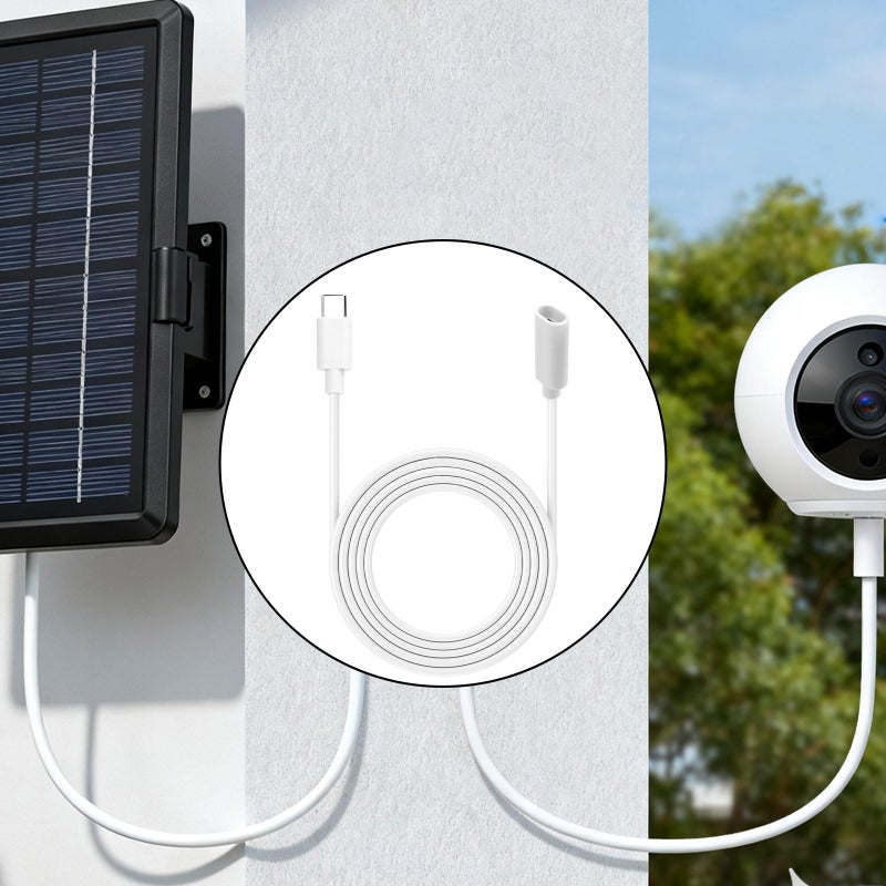 BTFO White USB-c Male to Female Extension Power Cable, 6m/20ft Long Type C-Shaped Extender Wire Cord Compatible with Solar Panel Pan-Tilt Indoor Camera (2024 Version)/ Mag-Safe Charger - Image 5