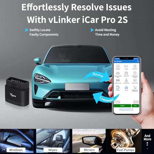 vLinker iCar Pro 2S OBD2 Bluetooth Adapter Check Engine Vehicle Code Reader Diagnostic Scanner Tools for iOS&Android and Windows Made for Electric (EV) and Hybrid Vehicles - Image 5