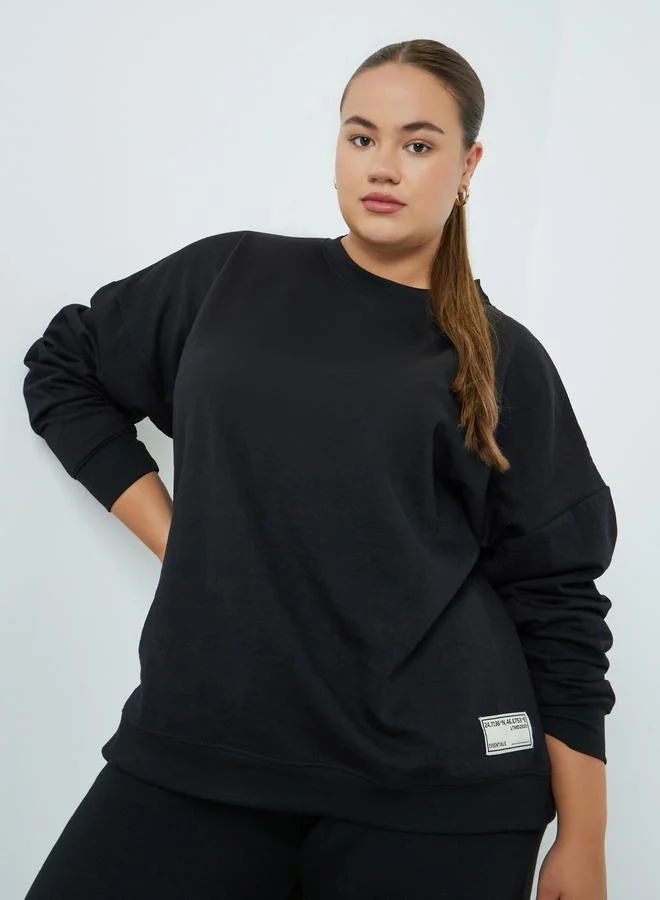 Styli Styli Plus Size Oversized Longline Sweatshirt