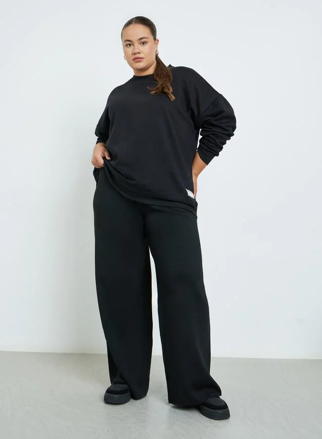 Styli Styli Plus Size Oversized Longline Sweatshirt