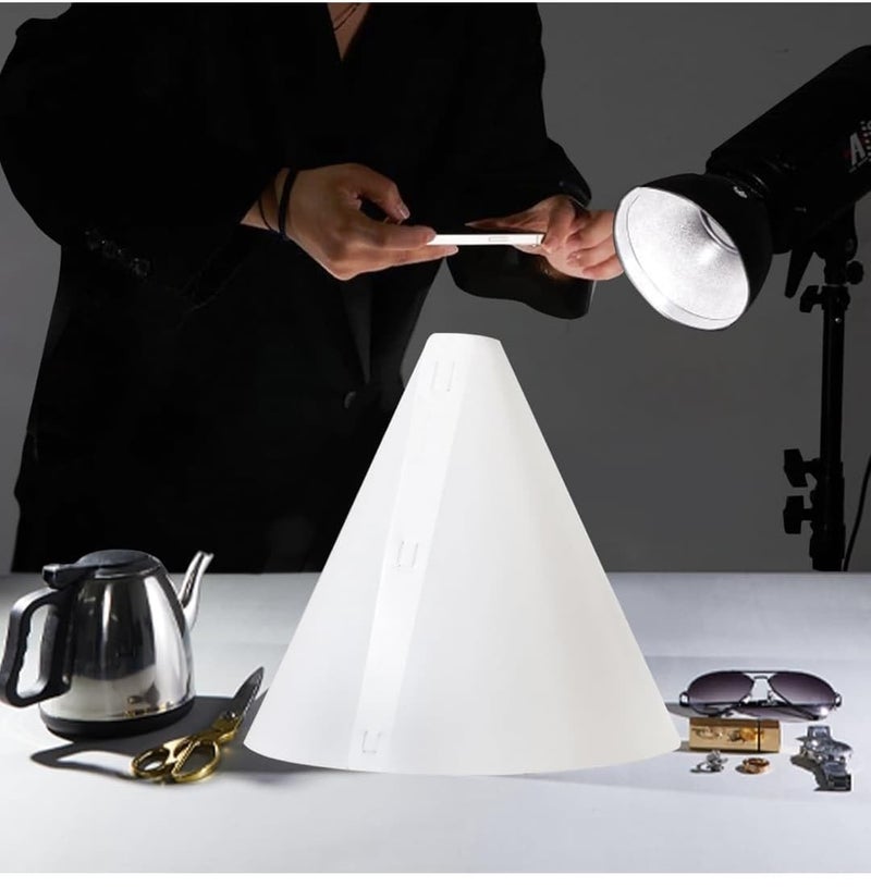 GREENARTZ Professional Photography Lighting Diffusion Cone Shaped Studio Lighting Tent White Anti-Reflection Photo Light Diffuser - Image 1