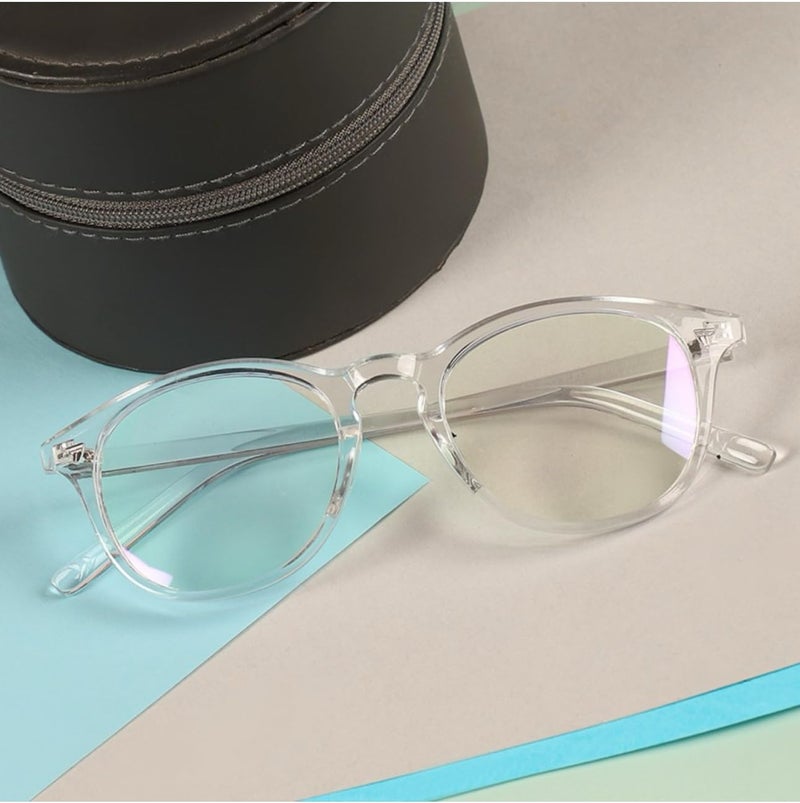 Iflash Blue Light Blocking Glasses Gaming Filter Transparent Round Eyeglasses for Eye Protection Men Women, Computer/Tablet/Laptop/Mobile/TV, Anti-blue & Anti eyestrain - Image 4