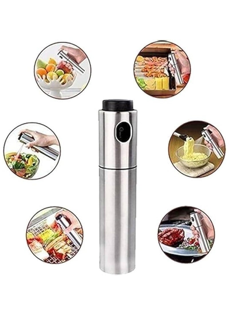 QSHOP - Qshop Oil Sprayer for Cooking, Stainless Steel Bottle and Glass Inside, Olive Oil Sprayer Bottle, Olive Oil Sprayer Bottle for Salad, BBQ, Kitchen Baking, Roasting Oil Sprayer, Stainless Steel Glass - Image 1