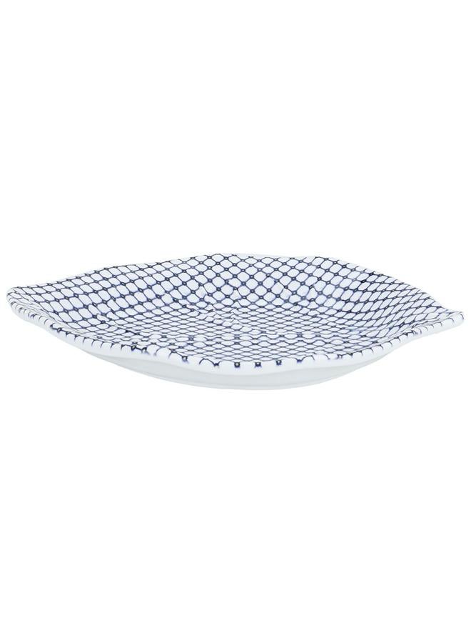 السيف  طقم أطباق تقديم من البورسلين على شكل ورقة شجر مكون من 3 قطع باللون الأبيض - Image 2