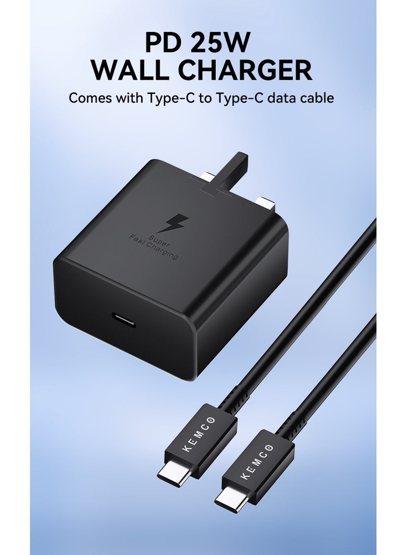 AK KEMCO 25 Watt PD Type C Fast Charger Adaptor with Cable for Samsung Huawei Oppo Vivo Honer Xiomi Oneplus AK 5433 - Image 1