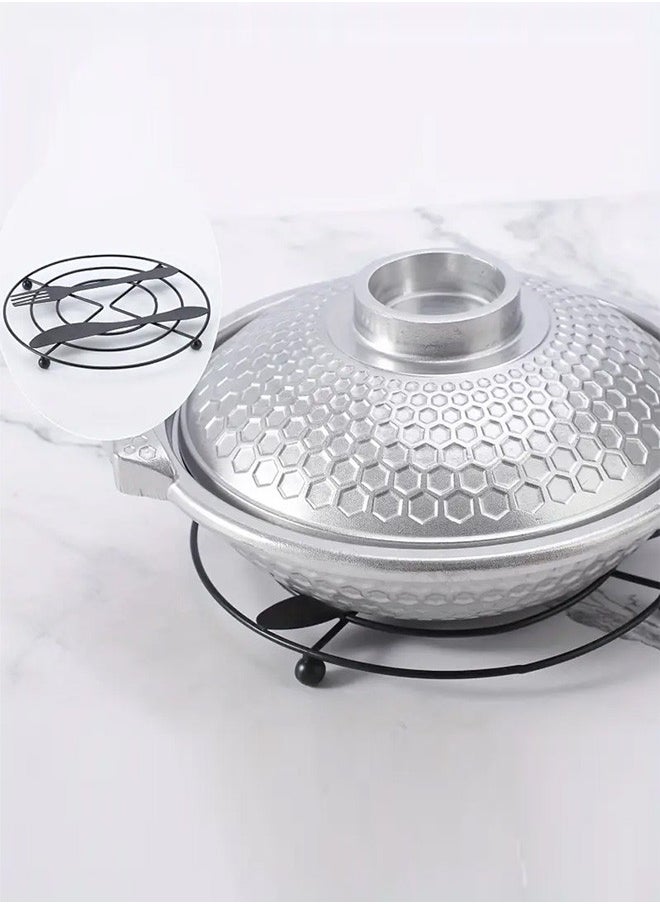 CATANES Knife And Fork Design Heat Insulation Mat Pot Holder 18x18x1.5 Cm Black  - Image 4