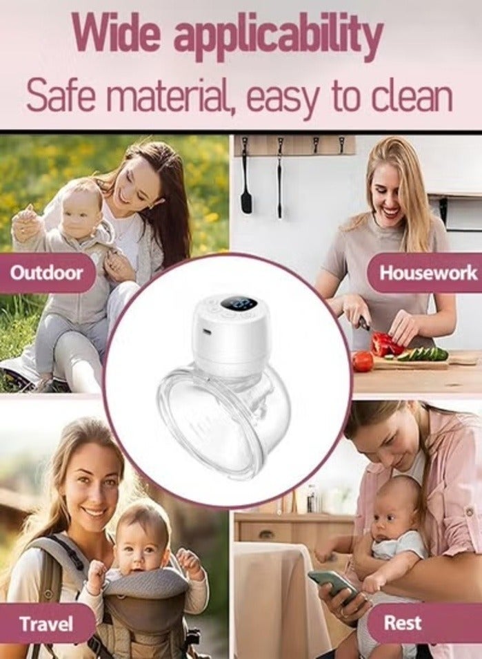 مونستون كرييشونز شفاط حليب كهربائي محمول بدون استخدام اليدين بتصميم مريح مع شاشة LCD، خالٍ من مادة BPA، يحتوي على 3 أوضاع و9 مستويات. - Image 4