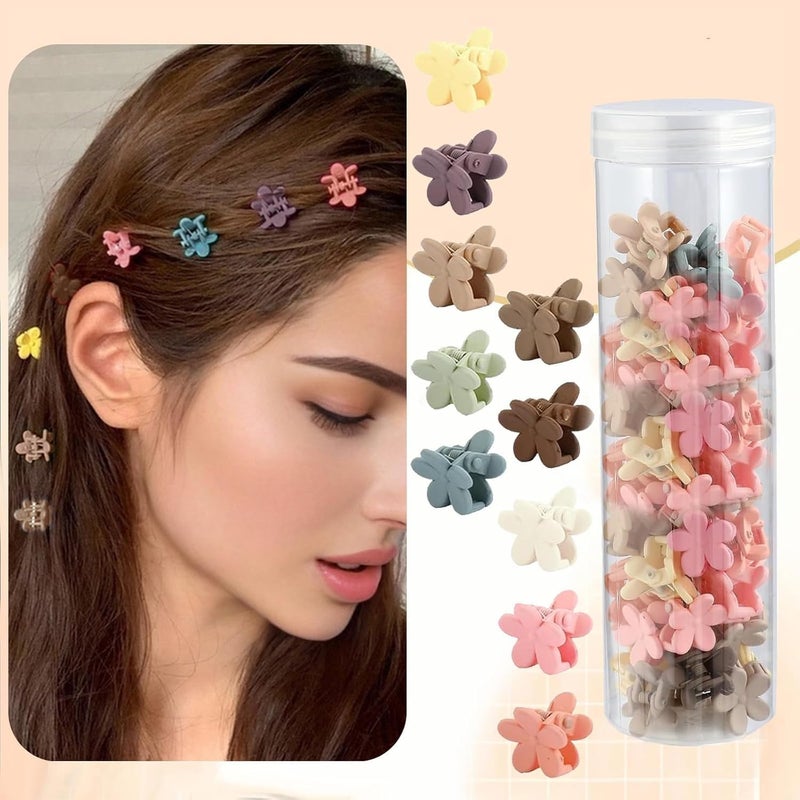Nan 50Pcs Small Flower Hair Claw Clips with Box Package - Mini Clips for Women - Image 2