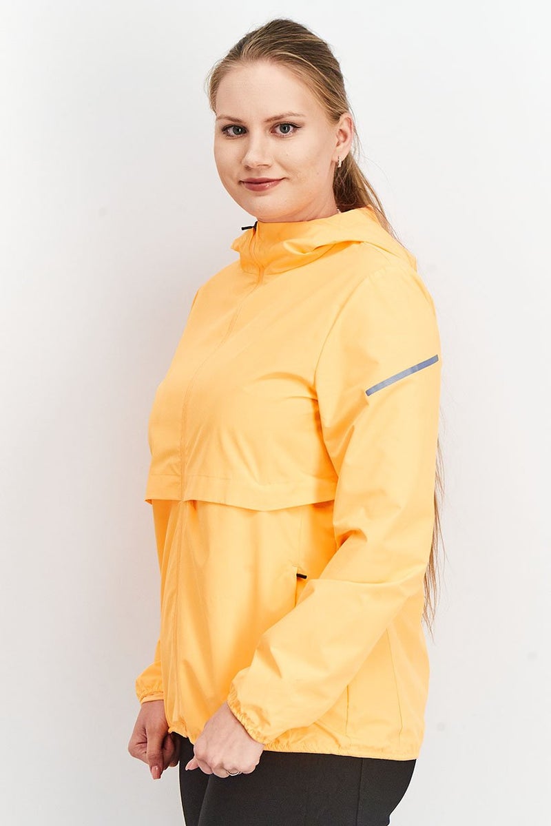 Tchibo Women Sportswear Fit Long Sleeve Running Jacket, Neon Orange  - Image 2