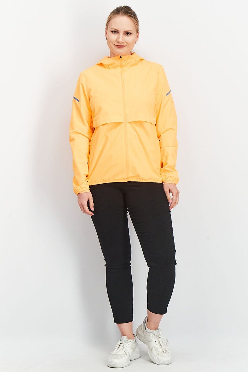Tchibo Women Sportswear Fit Long Sleeve Running Jacket, Neon Orange  - Image 3