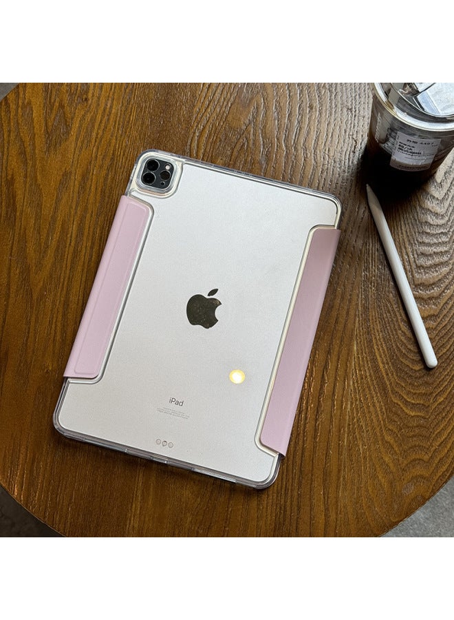 لـ Apple Ipadair6 غطاء حماية Pro No Slot 10 Generation 10.9 أكريليك 12.9 مشبك مضاد للانحناء Y-fold-Color: 128 [إبزيم مطوي y | قطعة واحدة كريستال ثلجي] وردي - الموديلات القابلة للتطبيق: Ipad 2019/2020/2021 (10.2 بوصة) - Image 1