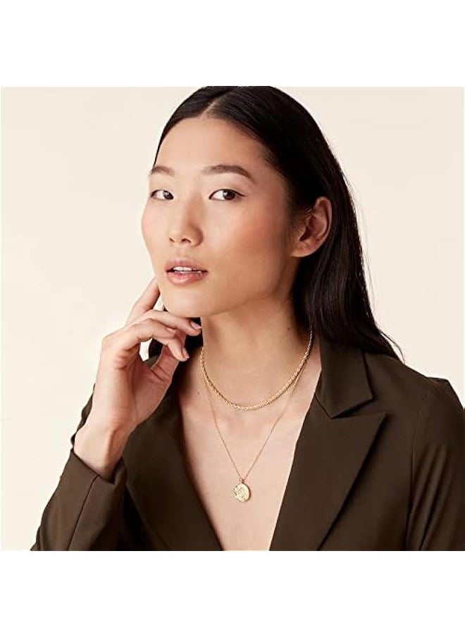 PAVOI - 14K Gold Plated Layering Necklaces | Stylish Minimalist Design Pendant Necklaces | Bar, Circle, Lotus, Disc, Dog Tag, Horizontal Bar Pendants for Women - Image 1