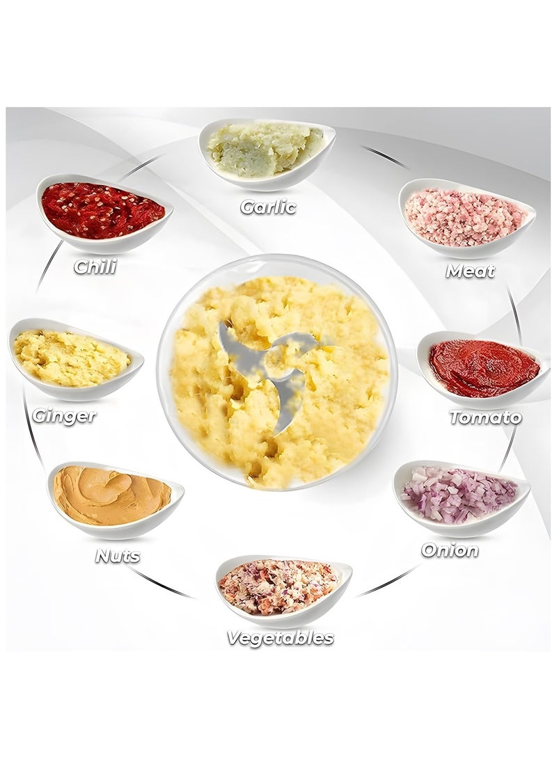 ليمتليس معالج طعام كهربائي صغير متعدد الوظائف من ليميتليس - تقطيع وخلط وتقطيع وخفق - يتضمن 3 شفرات من الفولاذ المقاوم للصدأ وخفاقة للخضروات والفواكه والمكسرات واللحوم والمهروسات - Image 2