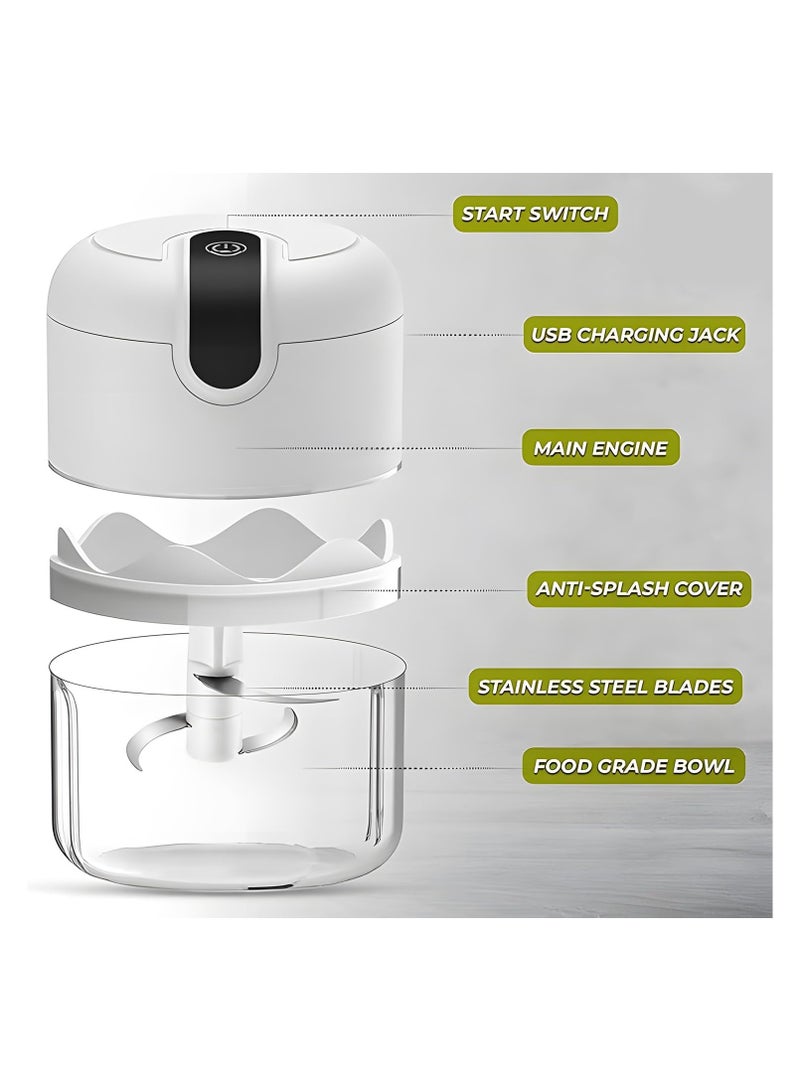 ليمتليس معالج طعام كهربائي صغير متعدد الوظائف من ليميتليس - تقطيع وخلط وتقطيع وخفق - يتضمن 3 شفرات من الفولاذ المقاوم للصدأ وخفاقة للخضروات والفواكه والمكسرات واللحوم والمهروسات - Image 4