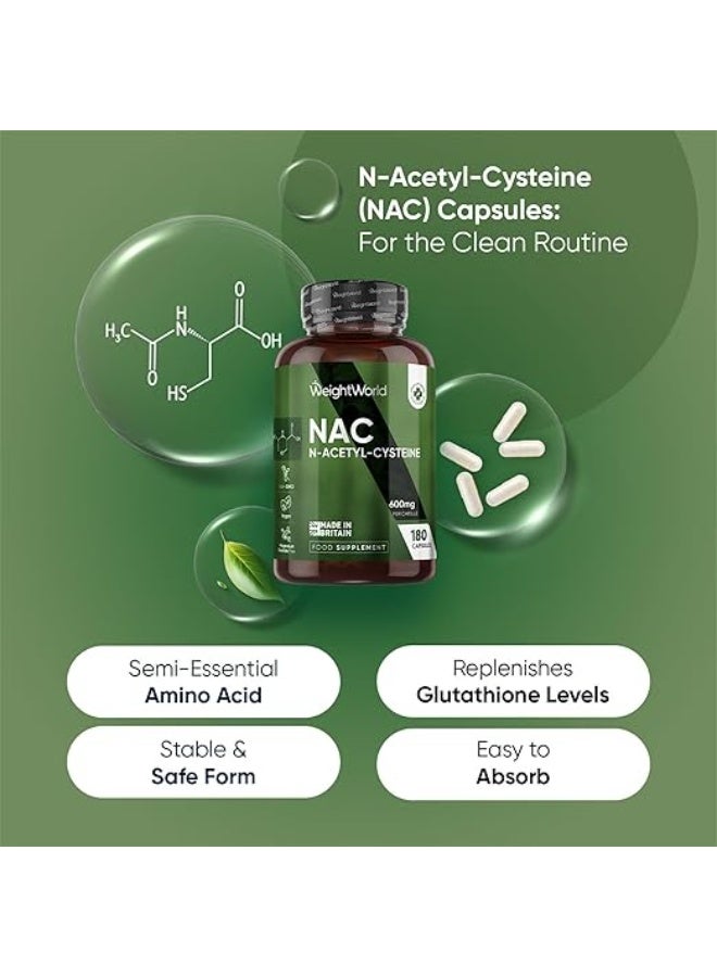 WeightWorld NAC N-Acetyl-Cysteine 600 mg • 180 Capsules • 6 Months Supply • 1 Daily • Liver Detox Support • Antioxidant Boost • Respiratory Health • Immune Support - Image 2