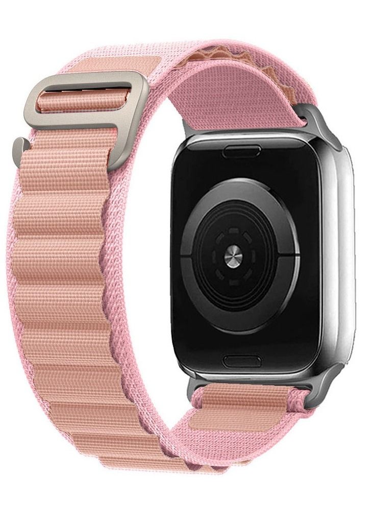 CATANES - Apple Watch Band Alpine Loop Band 38mm 40mm 41mm Women Men Adjustable with Metal G-Hook Strap for iWatch Series 7/SE/6/5/4/3/2/1 Pink - Image 1