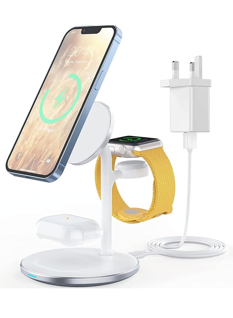 XiuWoo Wireless Charging Station for Multiple Devices, 15W Fast Mag Charger Stand - Image 1