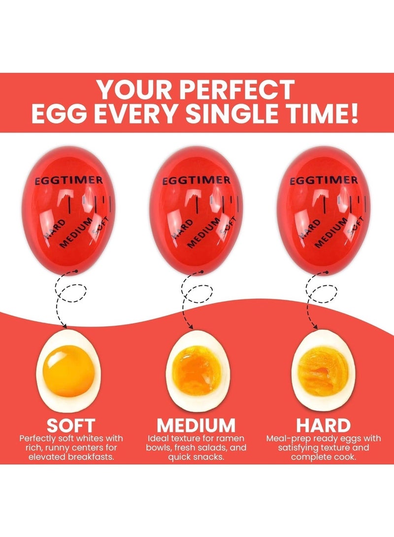 كلين ويف مؤقت طهي البيض المثالي – أداة غلاية البيض المتغيرة اللون للبيض المسلوق الناعم والمتوسط والصلب | أداة مطبخ سهلة للحصول على بيض مثالي في كل مرة - Image 3