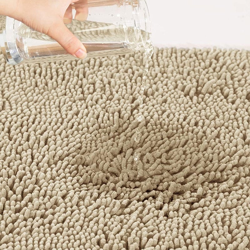حصيرة حمام THMINS، 80x50 سم، غير قابلة للانزلاق، ناعمة ومريحة، أشعث كثيف ومتين، حصائر حمام سميكة، سهلة التجفيف، حصائر فخمة لأحواض الاستحمام والدش وتحت الحوض - Image 5