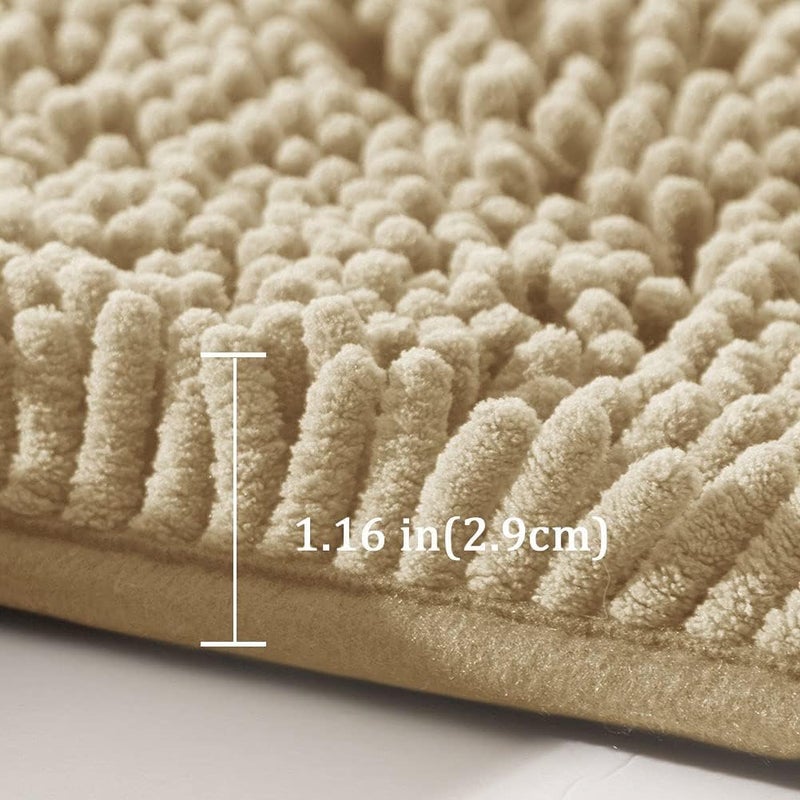 حصيرة حمام THMINS، 80x50 سم، غير قابلة للانزلاق، ناعمة ومريحة، أشعث كثيف ومتين، حصائر حمام سميكة، سهلة التجفيف، حصائر فخمة لأحواض الاستحمام والدش وتحت الحوض - Image 3