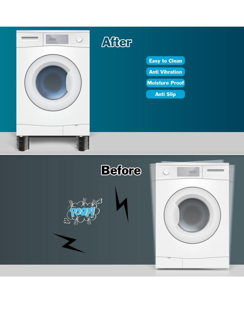 SYOSI - Anti Vibration Pads for Washing Machine 4Pack Stackable Shock Noise Cancelling Washer Dryer Isolation Pad - Non-slip Noise Cancelling and Shock Support Protects Pedestals Fits Most Models - Image 1