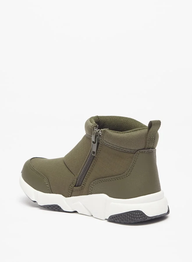 JUNIORS Boys Textured High Cut Boots With Zip Closure
