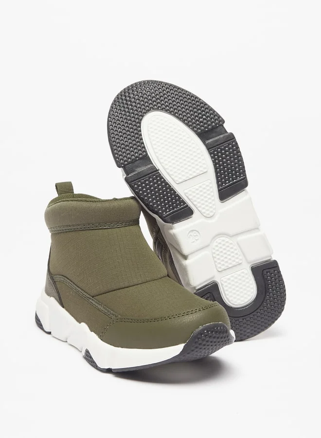 JUNIORS Boys Textured High Cut Boots With Zip Closure