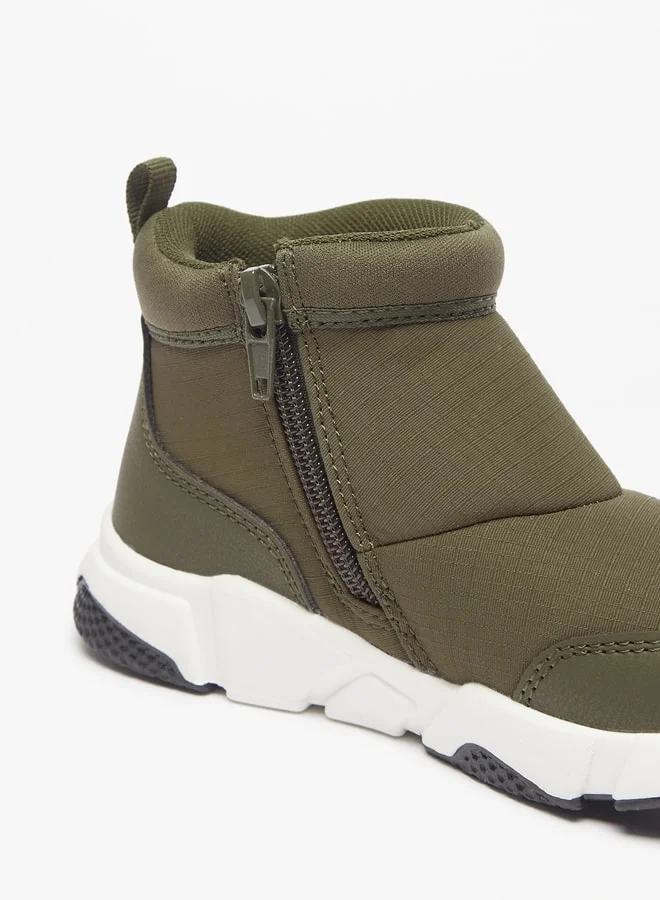 JUNIORS Boys Textured High Cut Boots With Zip Closure