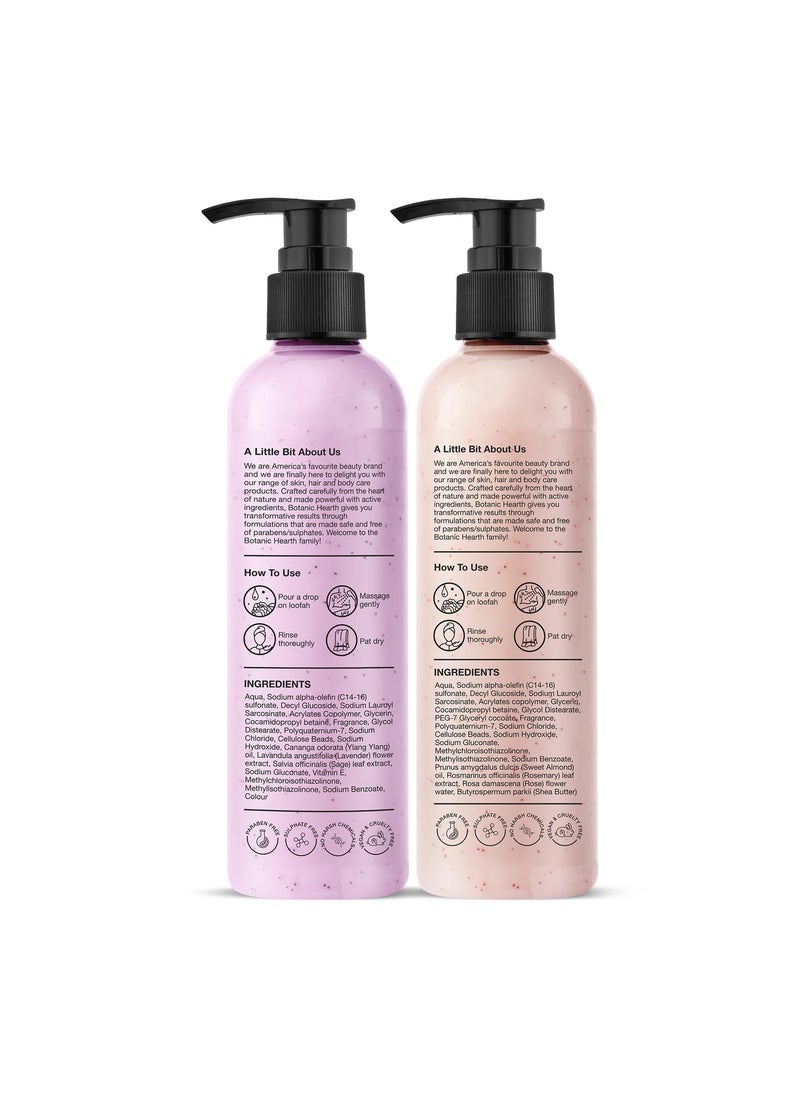 Botanic Hearth - Botanic Hearth British Rose & Almond Body Wash and Bulgarian Lavender & 
Ylang Ylang Body Wash (Pack of 2) for Men and Women - Image 1