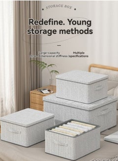 M MIAOYAN Foldable Fabric Storage Box with Lid – Large Capacity Organizer for Closet & Home Use  - Image 1