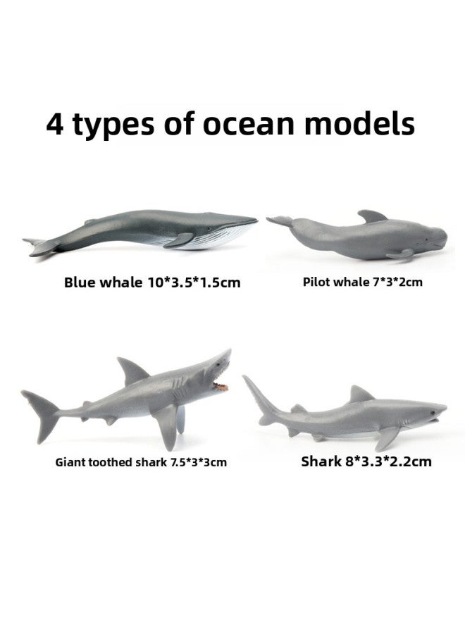 Simulation Animal Model Mini Ocean Deep Sea Trumpet Shark Great White Shark Conch Glue Drop Jewelry Toy-Color:Deep Sea Animals 4  - Image 1