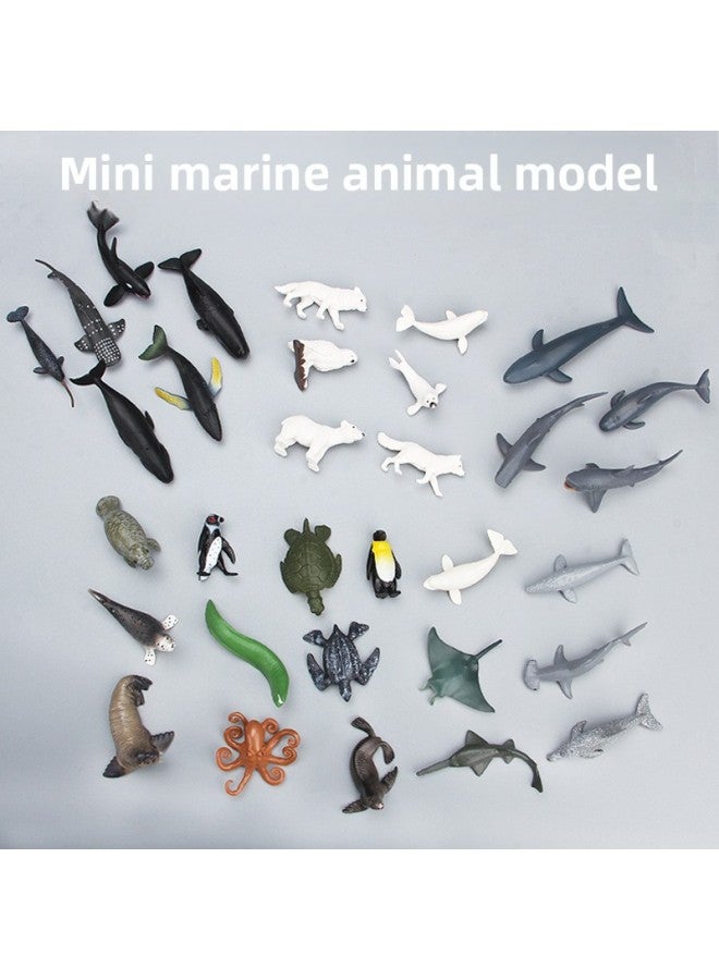 Simulation Animal Model Mini Ocean Deep Sea Trumpet Shark Great White Shark Conch Glue Drop Jewelry Toy-Color:Deep Sea Animals 4  - Image 2