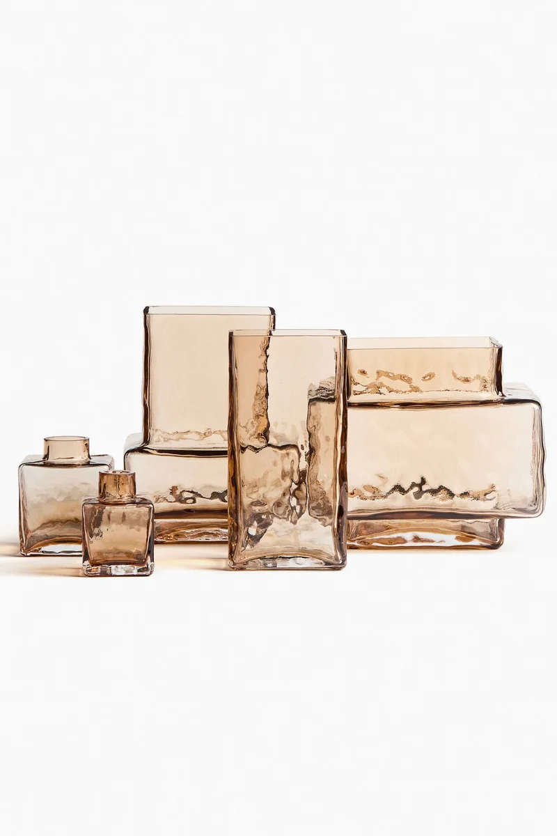 H&M Small textured-glass bud vase