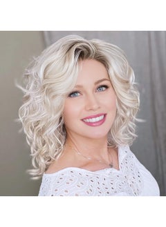 Medium Platinum Blonde Curly Wigs For White Women Ombre Blonde Wavy Wig Side Part Synthetic Hair Replacement Wig - pzsku/Z541C2DBC1D6FEA430001Z/45/_/1734182991/d2d928f7-20d1-470a-8e17-f25f91159b56