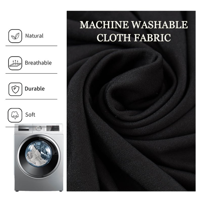 Amonsa Oval Black Fitted Tablecloth with Elastic 42x60 inch for Oval Tables Washable Stretchy Spandex Fabric Table Cover Cloth Not Vinyl Table Protector - Image 4