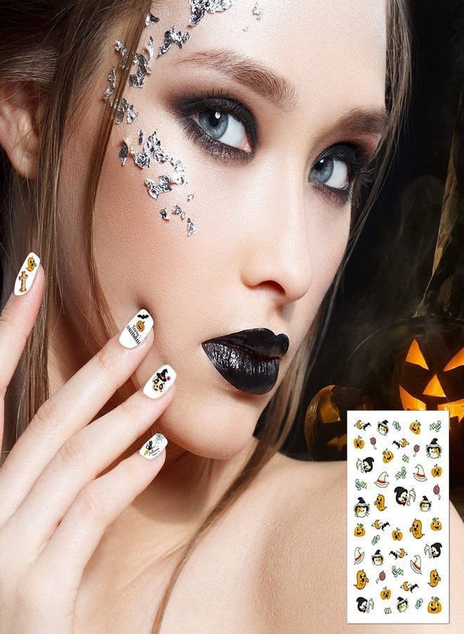 TailaiMei 10 Sheets Glow in The Dark Halloween Nail Stickers, Fluorescent Design Kids Nail Decals, Self-Adhesive DIY Nail Art Tips for Women Manicure - Image 5