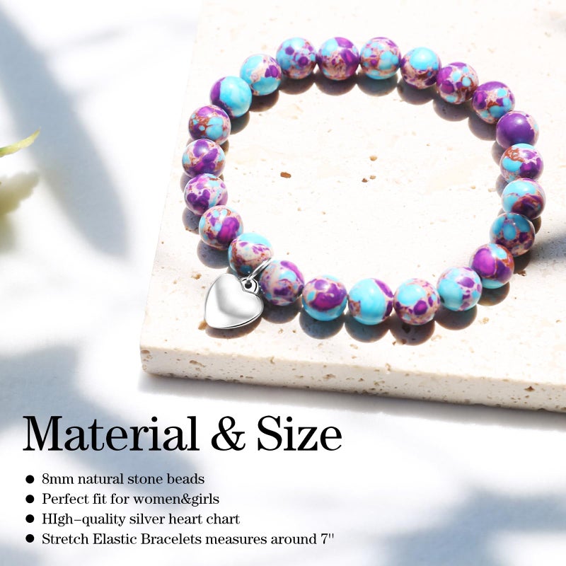 VICKHU Inspirational Butterfly Heart Bracelet (Imperial Purple) - Image 2