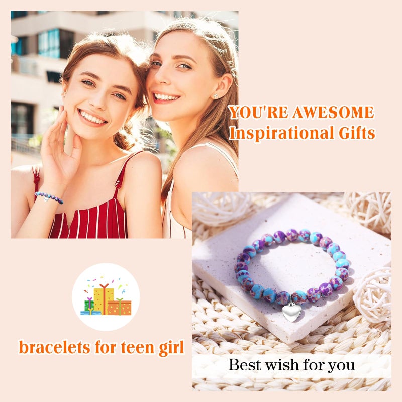 VICKHU Inspirational Butterfly Heart Bracelet (Imperial Purple) - Image 4