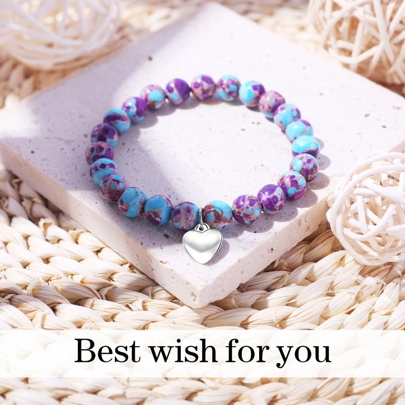 VICKHU Inspirational Butterfly Heart Bracelet (Imperial Purple) - Image 3