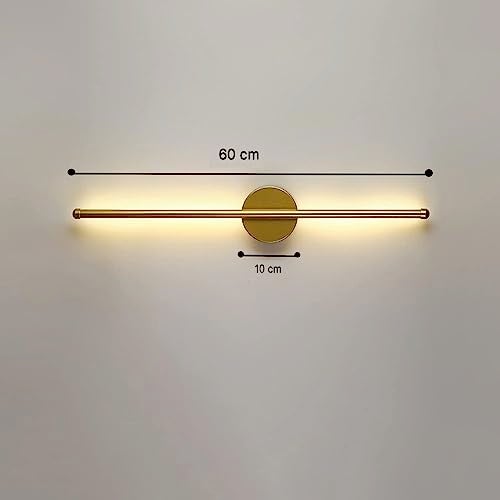 Groeien Pack of 2 | Modern LED 3 Color Long Gold Sconce Wall Light for Bedroom Living Room Corridor Lighting Fixtures Wall Mount(Warm+Natural+Coolwhite)(Gold Wall Light01, 2) - Image 4