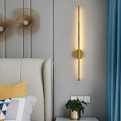 Groeien Pack of 2 | Modern LED 3 Color Long Gold Sconce Wall Light for Bedroom Living Room Corridor Lighting Fixtures Wall Mount(Warm+Natural+Coolwhite)(Gold Wall Light01, 2) - Image 5