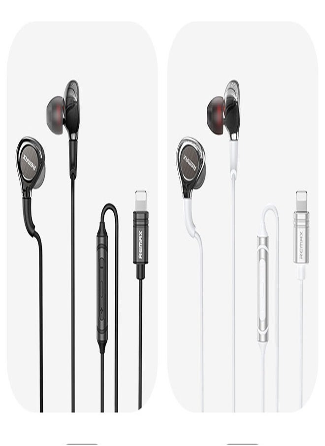 REMAX - In-Ear Headphones With In-Line Volume Control, Noise Cancellation For IPhone, IPad Pro, IPod, IOS Devices, GearPod-LT-(White) - Image 1