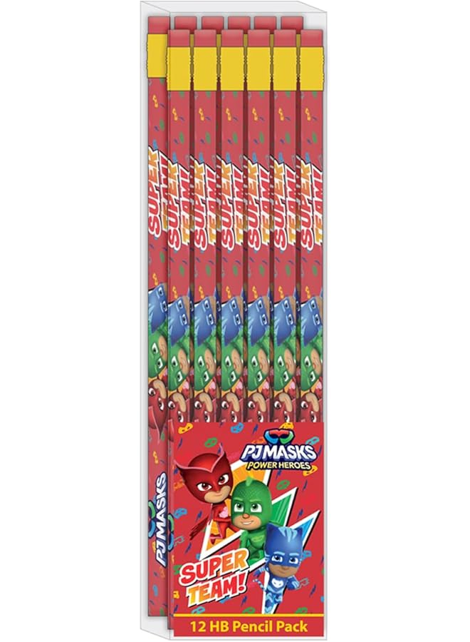 بي جيه ماسكس أقلام رصاص مع ممحاة 12 علبة