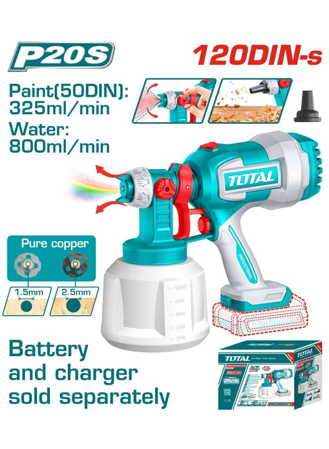 TOTAL 20V Paint Spray Gun with 1000ml Container