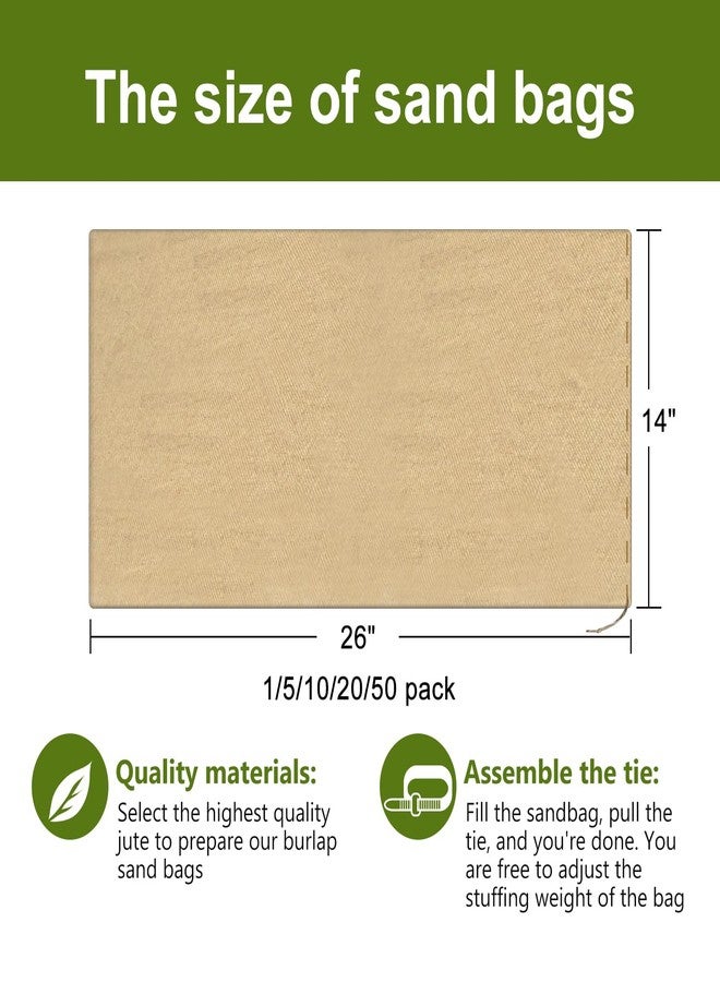 Agfabric Burlap Sand Bags with Tie Strings 1 Bag, 14" x 26" Burlap Sacks for Flooding and Erosion Control, Store Bags, Pack 1 - Image 3